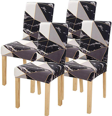 HOUSE OF QUIRK Polyester Plain 1 Seater Chair Cover(Black Pack of 4)
