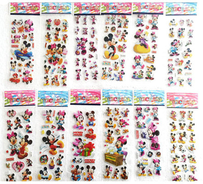 Super Easy 0.9 cm Mickey Mouse Character Puffy 3D Cute Funny ( 10 Sheets) Self Adhesive Sticker(Pack of 10)
