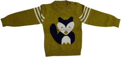 Cute Collection Animal Print Round Neck Casual Baby Boys & Baby Girls Multicolor Sweater