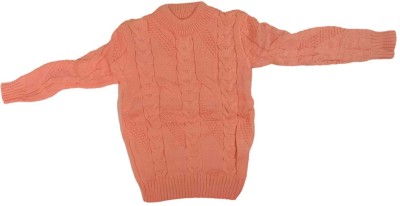 Cute Collection Woven High Neck Casual Baby Boys & Baby Girls Pink Sweater