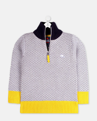 Cherry Crumble by Nitt Hyman Self Design Round Neck Casual Baby Boys & Baby Girls Grey Sweater