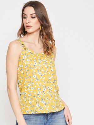 Marie Claire Casual Sleeveless Printed Women Yellow Top