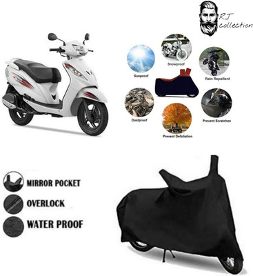 rj collection Waterproof Two Wheeler Cover for TVS(Wego, Black)