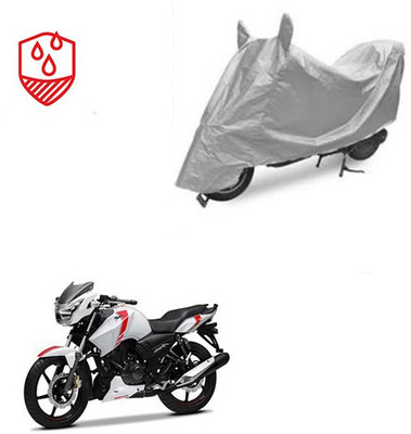 Atulit enterprises Waterproof Two Wheeler Cover for TVS(Apache RTR 160, Silver)