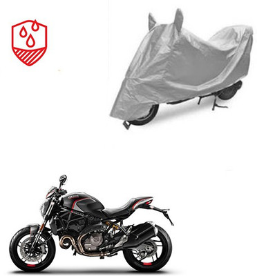 SRENTERPRISES Two Wheeler Cover for Ducati(Monster 82, Silver)