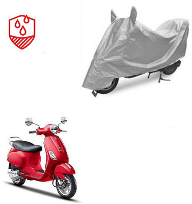 SRENTERPRISES Two Wheeler Cover for Piaggio(Vespa VXL, Silver)
