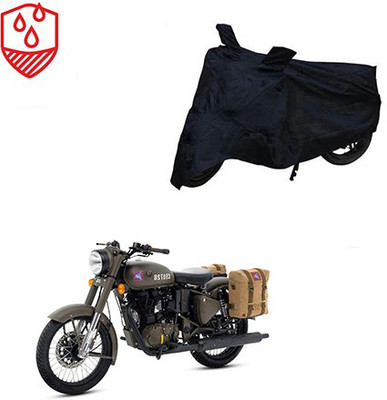 Atulit enterprises Waterproof Two Wheeler Cover for Royal Enfield(Classic 500, Black)