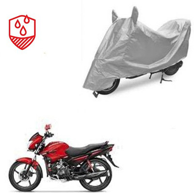 SRENTERPRISES Two Wheeler Cover for Hero(Glamour FI, Silver)