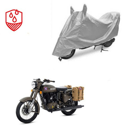 Atulit enterprises Waterproof Two Wheeler Cover for Royal Enfield(Classic 500, Silver)