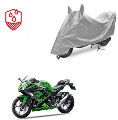 RPSENTTERPR Waterproof Two Wheeler Cover for Kawasaki(Ninja 300, Silver)