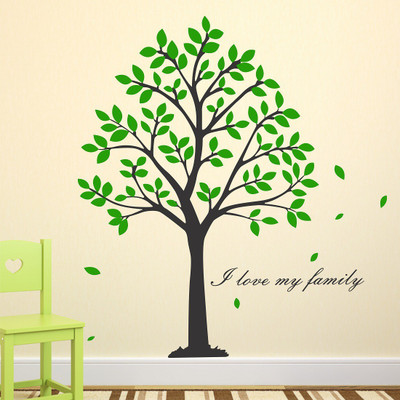 fuzzy 110 cm I love my family & tree Self Adhesive Sticker(Pack of 1)