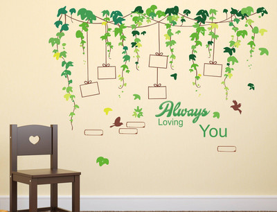 WALLSTICK 100 cm Photo Frame Tree With Quotes Removable Sticker(Pack of 1)