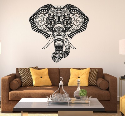 Wallzone 80 cm Elephant Face Removable Sticker(Pack of 1)