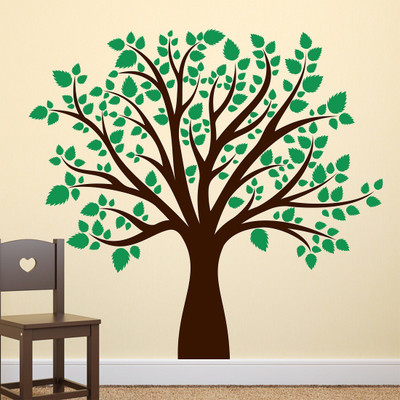 fuzzy 90 cm tree Self Adhesive Sticker(Pack of 1)