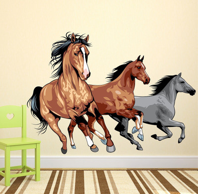 Wallzone 100 cm Horse Removable Sticker(Pack of 1)