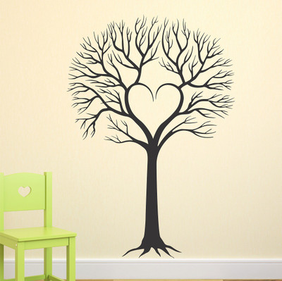 fuzzy 120 cm lovely tree Self Adhesive Sticker(Pack of 1)