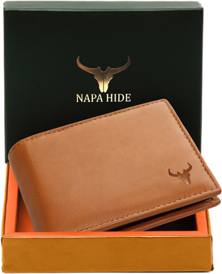 napa hide Men Casual Tan Genuine Leather Wallet(10 Card Slots)