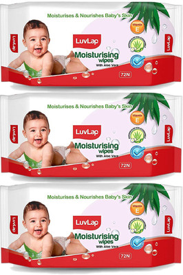 LuvLap Moisturising Wipes with Aloe Vera(216 Wipes)