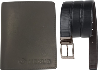 MEXUS Wallet & Belt Combo(Black, Brown)