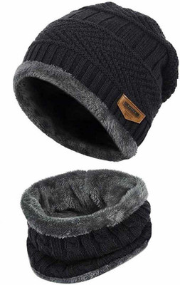 VVK Self Design Beanie Cap(Pack of 2)