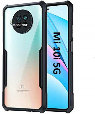MOBILOVE Back Cover for Xiaomi Mi 10i 5G | Four Corner Hybrid Soft PC Anti Clear Gel TPU Bumper Back Case Cover(Black, Rugged Armor, Pack of: 1)
