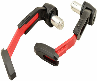 X-speed Adjustable Brake Clutch LEVERS Protector Brush Motorcycle PROGUARD System Guard CNC Lever Protector Guard (RED) Handlebar Hand Guard(Universal For Bike)