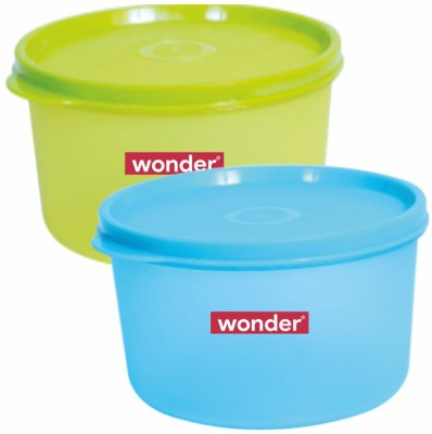 Wonder Plastic Grocery Container  - 1600 ml(Pack of 2, Green, Blue)