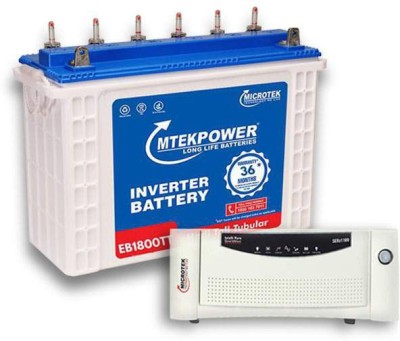 Microtek EB1800TT+EB700 Tubular Inverter Battery(150 AH)