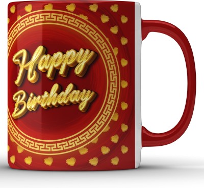 Unbounded Company Happy Birthday Red Ceramic Coffee Mug(325 ml)