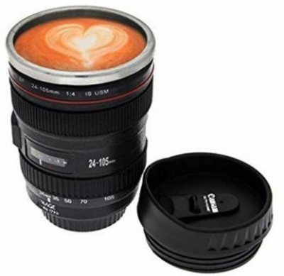 FIVANIO Creative WoFIVANIO Camera Lens FIVANIOed Coffee with Lid,Steel Plastic Coffee Mug(400 ml)