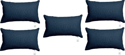 KHUKU Microfibre, Polyester Fibre Solid Sleeping Pillow Pack of 5(Blue)