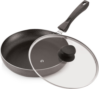 iVBOX ® Pro 240cm Non-Stick Cookware Frying Pan With Outer Hard-Stone Coating Fry Pan 24 cm diameter with Lid 1.5 L capacity(Aluminium, Non-stick, Induction Bottom)