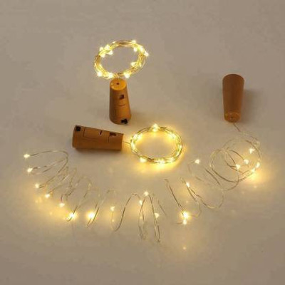 Wiofy 10 LEDs 2 m Yellow Steady String Rice Lights(Pack of 3)