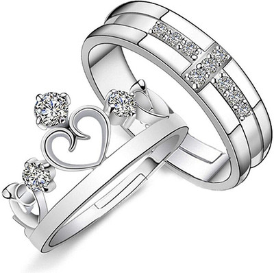 NICELIFE COLLECTIONS Stainless Steel Zircon Ring Set