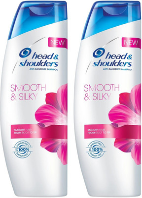 HEAD & SHOULDERS Anti Dandruff Smooth & Silky Shampoo Each 340ml Pack Of 2(680 ml)