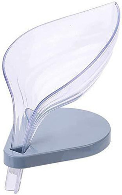 Loyal LEAF SHAPE SOAP BOX SELF DRAINING BATHROOM SOAP HOLDER(Blue)