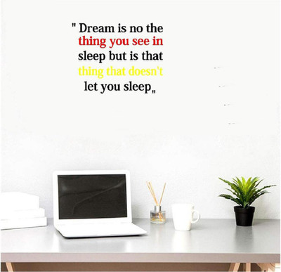 LYOMAN 59 cm dreamisso-blkredylw Self Adhesive Sticker(Pack of 1)