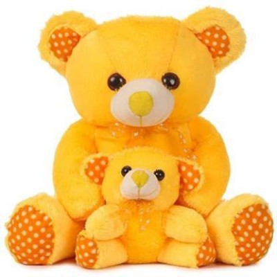 Crispy toys Yellow Mother Baby Soft toy for Kids, Girls & Children Playing Teddy Bear in size Of 45 Cm long - 45 cm (Yellow)  - 45 cm(Yellow)