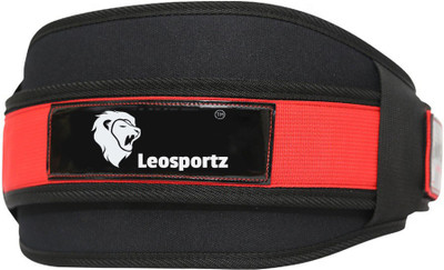 Leosportz Dura Belt-6 Inch Wide-Double Thick-Gym Fitness Weightlifting Back / Lumbar Support(Red, Black)