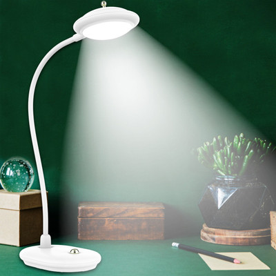 Daily Needs Shop Rechargeable LED Desk Study Table Lamp Touch Control With USB Charging Cable Study Lamp(24 cm, White)