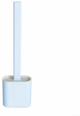 Beefys Revolutionary Silicone Flex Toilet Brush with Holder (Pack of1) with Holder(Grey, Blue)
