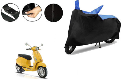 VTF Two Wheeler Cover for Piaggio(Elegante 150, Black, Blue)