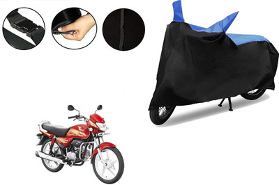 VTF Two Wheeler Cover for Hero(HF Deluxe, Black, Blue)