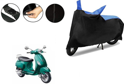 VTF Two Wheeler Cover for Piaggio(Vespa VXL 150, Black, Blue)