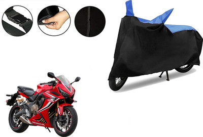 VTF Two Wheeler Cover for Honda(CBR 600 RR, Black, Blue)
