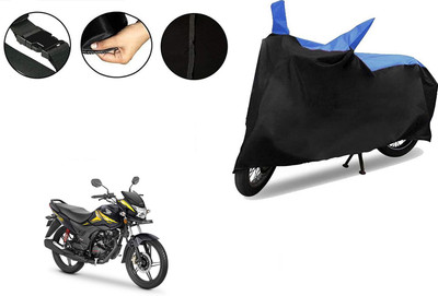 VTF Two Wheeler Cover for Honda(CB Shine SP, Black, Blue)