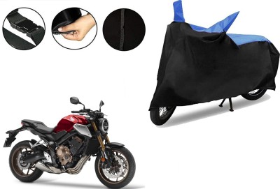 VTF Two Wheeler Cover for Honda(CB 400, Black, Blue)