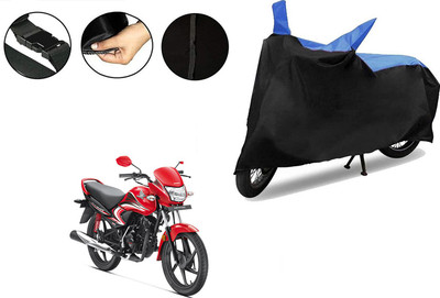VTF Two Wheeler Cover for Honda(Dream Yuga, Black, Blue)