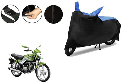 VTF Two Wheeler Cover for Hero(HF Deluxe Eco, Black, Blue)