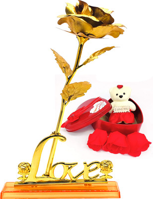 PRIDE STORE Artificial Flower, Soft Toy Gift Set
